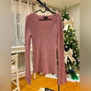 Ann Taylor Heather Mauve Long-Sleeve Sweater